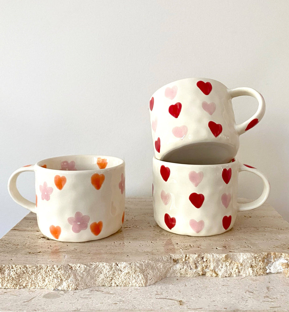 
                  
                    Hearts Hand Painted Mugs
                  
                