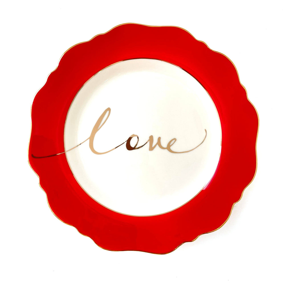 Red 'Love' Side Plate