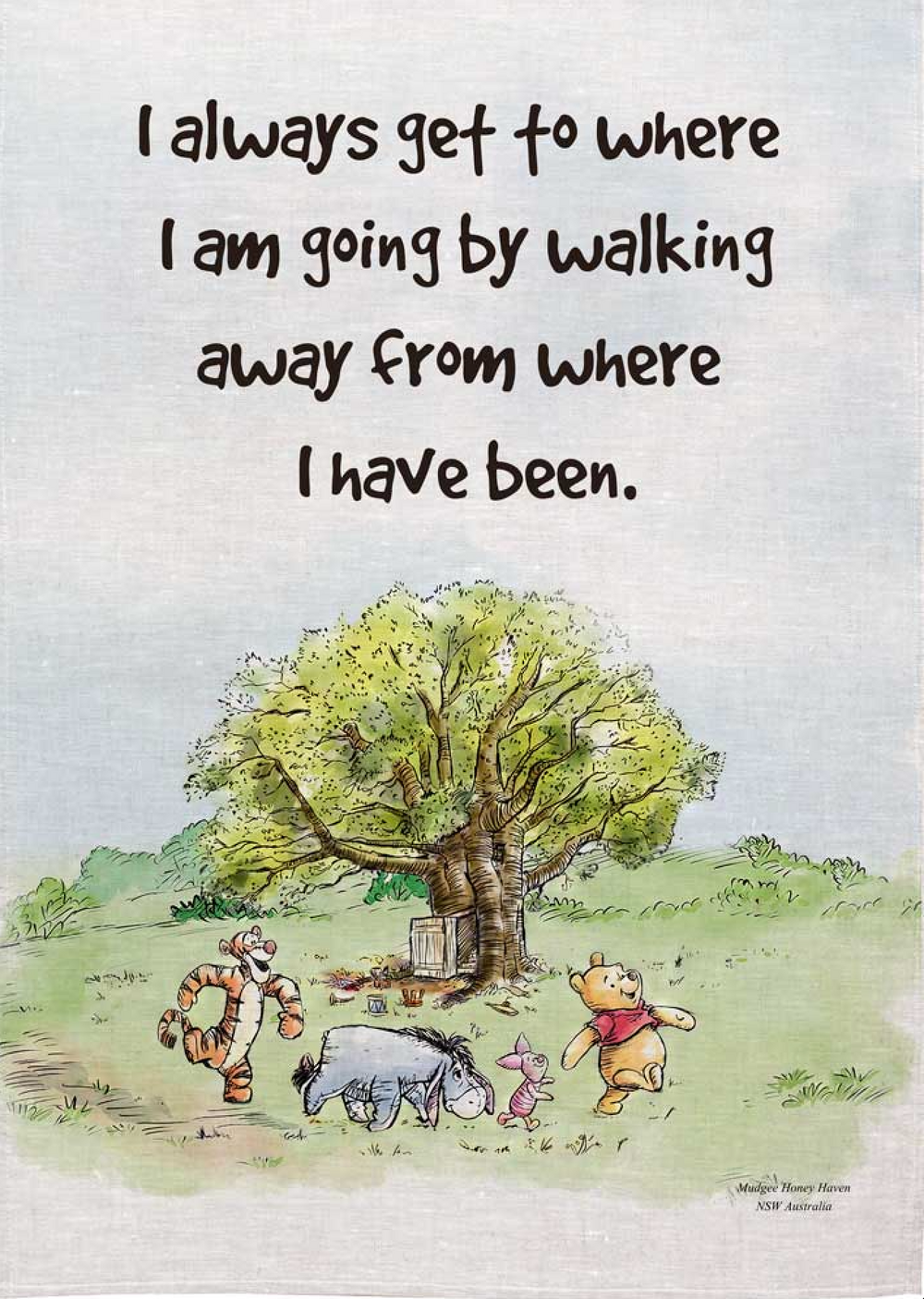 Pooh Tea Towel - Where I Am Going