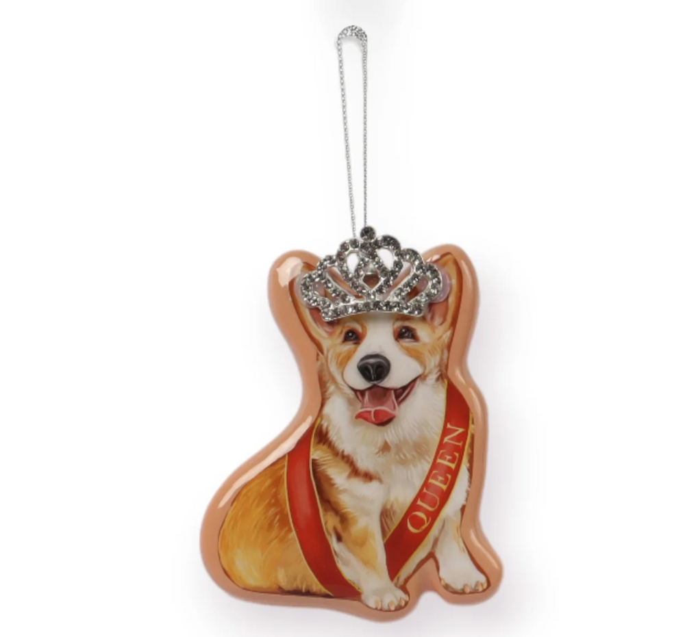 Corgi Queen Sash 3D Bauble