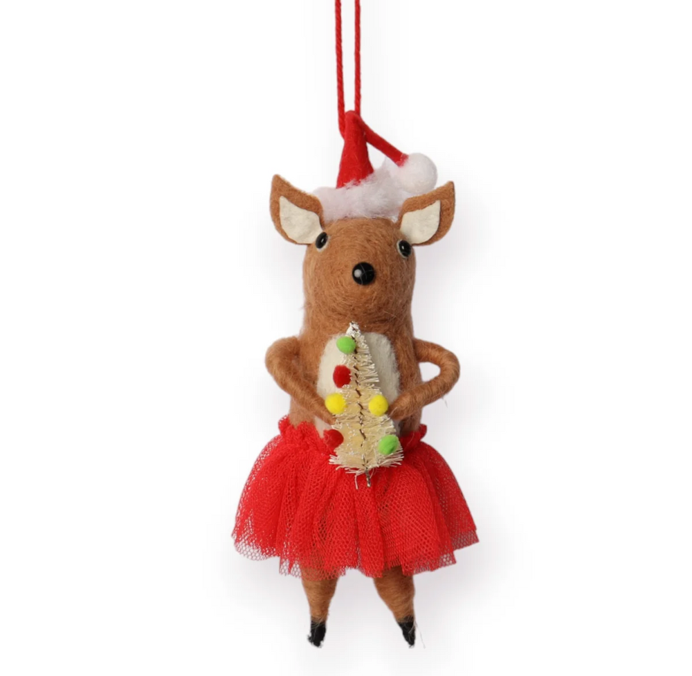 Felt Kangaroo Ballerina 3D Bauble