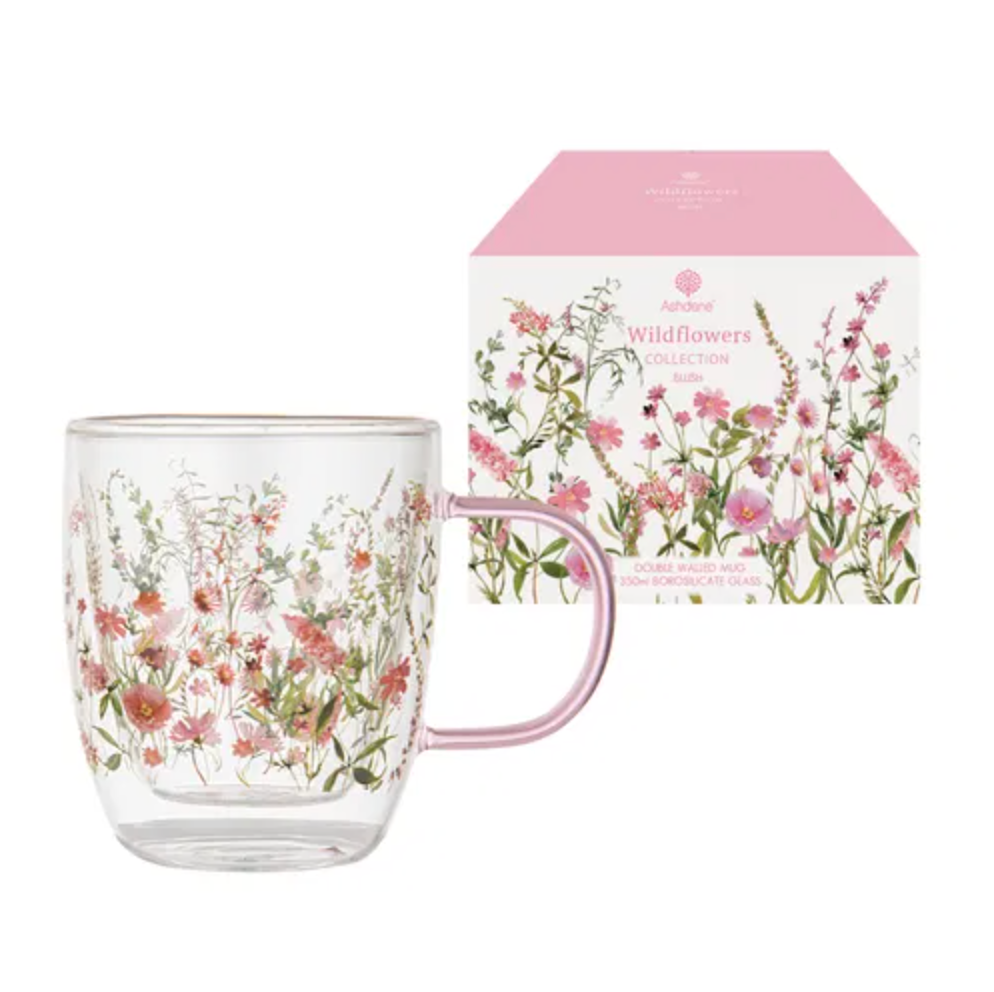 Ashdene Wildflowers 'Blush' Double-Walled Mug