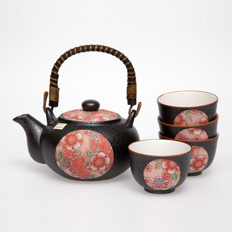 Beni Red Tenmoku Tea Set